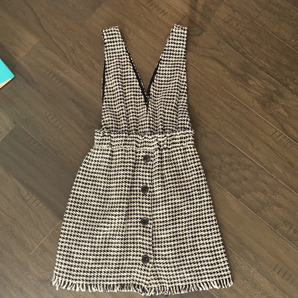 Zara tweed pinafore dress.
